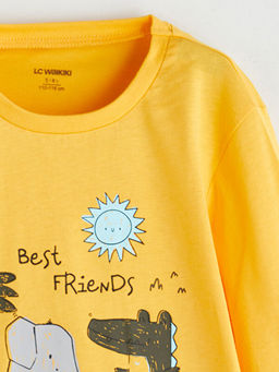 Bask?l? Erkek ?ocuk Pijama Tak?m?