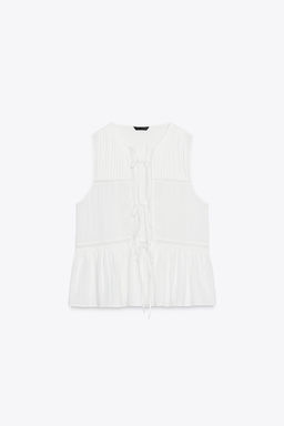 TOP WITH TIES AND TUCKS - Zara фото 12