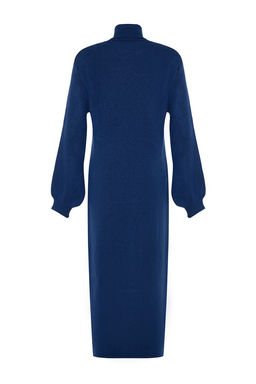 Indigo Midi Triko Yumusak Dokulu Kazak Elbise TWOAW24EL00033