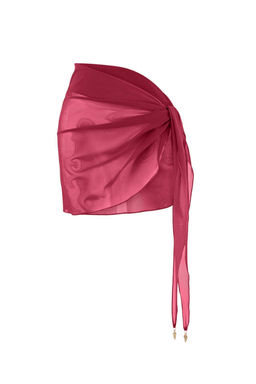 Bordo Orme Mesh Mini Aksesuar Detayl? Plaj Pareo TBESS26PR00007