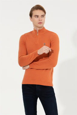 Мужской трикотажный свитер с воротником-стойкой и плиткой Неожиданная скидка в корзине - U.s. polo assn фото 4