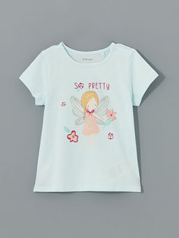 Bisiklet Yaka Bask?l? K?z Bebek Pijama ?st
