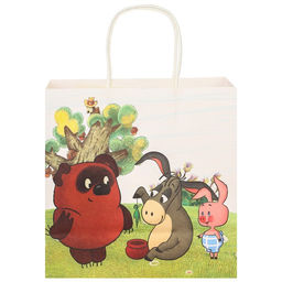 Пакет подарочный, 22×22×11 см, крафт, упаковка, Винни-Пух