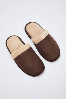 Kahverengi-Gri 2li Paket Kurk Biyeli Kad?n Ev Terlik TAKAW26ER00016 - Trendyolmilla фото 7