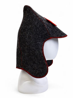 Шапка для бани и сауны Будёновка, полиэфир, шерсть, серая