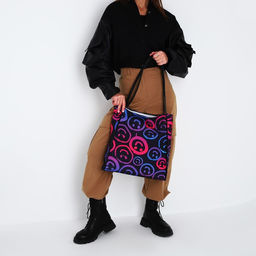 Сумка - шопер с нашивкой NAZAMOK Улыбка, 40387 см  фото 2