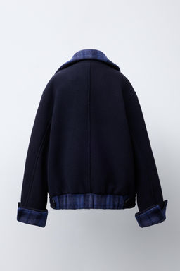 COMBINED CHECK COAT WITH WOOL - Zara фото 4