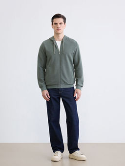 Kap??onlu Erkek Fermuarl? Sweatshirt