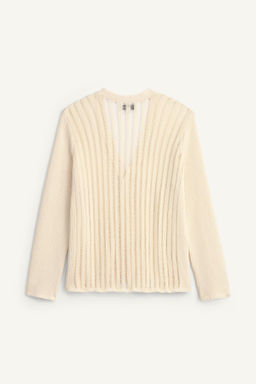 C?RDIGAN ESTRUCTURA CALADOS / Beige claro - Zara фото 6