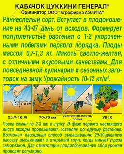 Кабачок Генерал (цуккини) 1г (Аэлита)