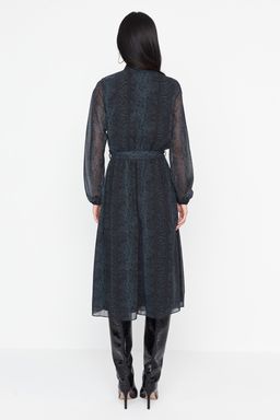 TRENDYOLMILLA Zumrut Yesili Baglama Detayl? Dokuma K?sl?k Elbise TWOAW21EL0458  фото 10