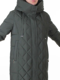 8353 DK. GREEN Пальто зимнее женское (200 гр. холлофайбер)