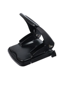 Дырокол металлический, 40 листов, с линейкой, чёрный