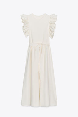 RUFFLED CONTRAST DRESS - Zara фото 6