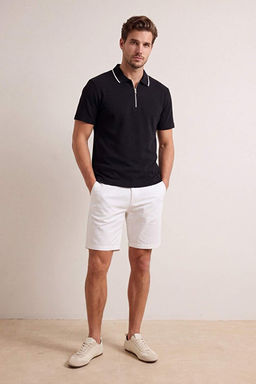 Siyah D___k Omuz Regular Fit Yaka _izgi Detayl_ Dokulu K_sa Kol Polo Yaka T-shirt TMNSS26PO00015 - Trendyolmilla фото 2