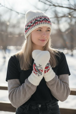 Варежки женские Снегирь КРУГ 3419-1 - Рассказовские варежки фото 2