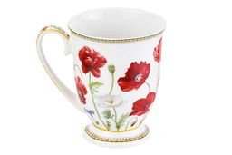Кружка 300 мл 11*8*11 см Маки на ножке, NEW BONE CHINA - Elan gallery фото 4