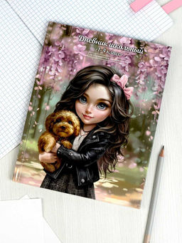 Дневник школьный 1-4 класс арт. 69706 БРЮНЕТКА С СОБАЧКОЙ