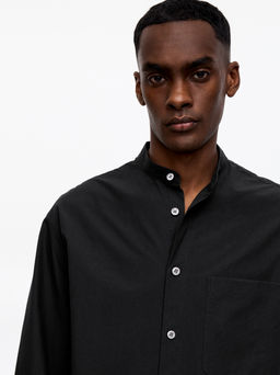 Camisa de popelina con cuello mao - H&m фото 4