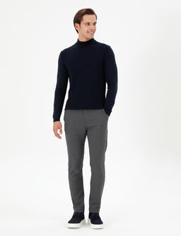 Erkek Slim Fit Yar_m Bal_k__ Yaka Lacivert Kazak - U.s. polo assn фото 4