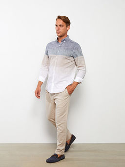 Regular Fit Uzun Kollu ?izgili Poplin Erkek G?mlek