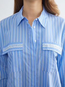 ?izgili Poplin Kad?n G?mlek