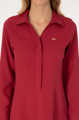 Kad_n Koyu Frambuaz Dokuma Elbise - U.s. polo assn фото 5