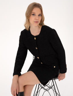 Siyah Crop Top T_vit Ceket