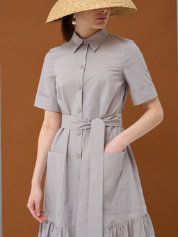 Платье хлопок OD-791-2 серый OD-791-2