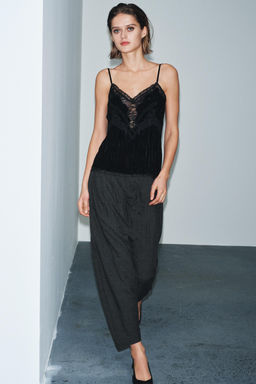 VELVET LACE TOP ZW COLLECTION - Zara фото 6