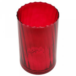 Ваза для цветов стеклянная "Иберетта" 1,72л, д12см, h20см, рифленная, форма "цилиндр", "Бордо" (Россия)