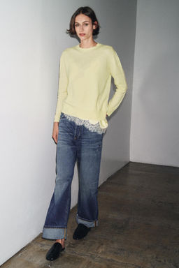 100% EXTRA SOFT WOOL KNIT SWEATER