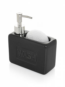 Диспенсер для моющего средства с губкой 500мл серый керамика - Lucky фото 2