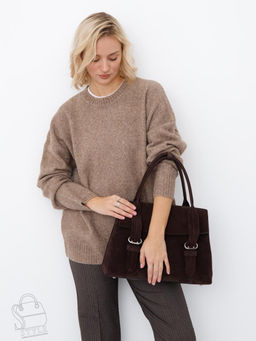 Сумка женская кожаная 1092M coffee Polina&Eiterou