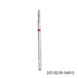 Алмазная насадка для кутикулы, пламя, красная насечка 257-021R