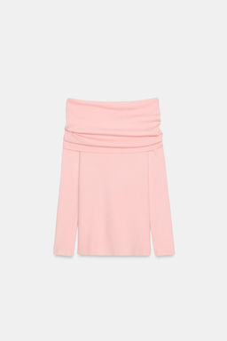 JERSEY PUNTO OFF SHOULDER / Rosa claro - Zara фото 5