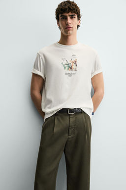 T-SHIRT WITH CONTRAST PRINT - Zara фото 6