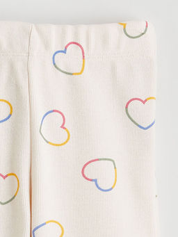 Beli Lastikli Bask?l? K?z ?ocuk Tayt Pantolon