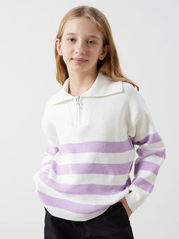 Polo Yaka K?z ?ocuk Triko Kazak - Waikiki фото 4