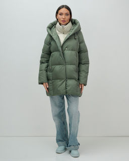 Куртка двубортная женская зимняя с капюшоном цвета хаки 7736Kh Бренд: Visdeer  фото 3