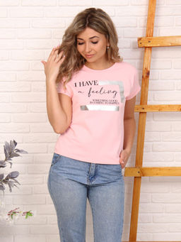 Футболка женская, модель 167, трикотаж (Мечта, пудра)