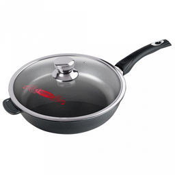 Сковорода с тефлоновым покрытием д28см "Классик", h7см, s0,42см, ручка из термостойкого пластика, стеклянная крышка с пароотводом, подарочная упаковка (Россия)