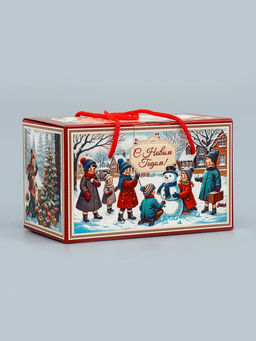 Цена за 2 шт. Подарочная новогодняя коробка Счастливые деньки , Посылка 20?12?12 см - Simaland фото 3