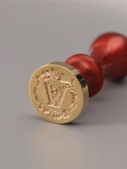 Печать для сургуча с пластиковой ручкой «Венок с буквой W», 2.5×2.5×6.3 см