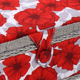 Шкатулка для рукоделия и шитья Красные маки на белом, хранение ниток, иголок, мелочи, 24?16?11 см