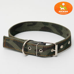 Ошейник брезентовый двухслойный Камуфляж, 72 х 3,5 см, ОШ 45-60 см