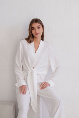 10528 Костюм из рубашки и брюк белый - Martichelli фото 8