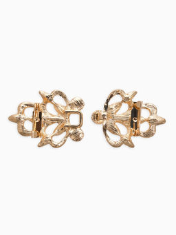 Зажим для кардигана «Ажур. Цветы», цвет золотой в золоте