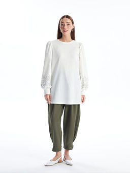 Bisiklet Yaka Nak??l? Uzun Kollu Kad?n Tunik