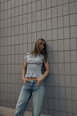 DOUBLE CORSET CHUNKY KNIT T-SHIRT